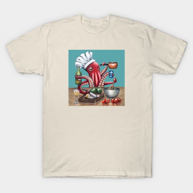 "OctoChef" - OctoKick collection T-Shirt by GardenPartyArt